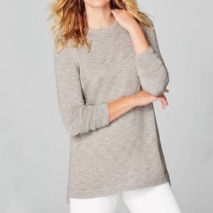 EUC. J. Jill Shimmering High-Low Sweater in Zinc Multi, Size L.